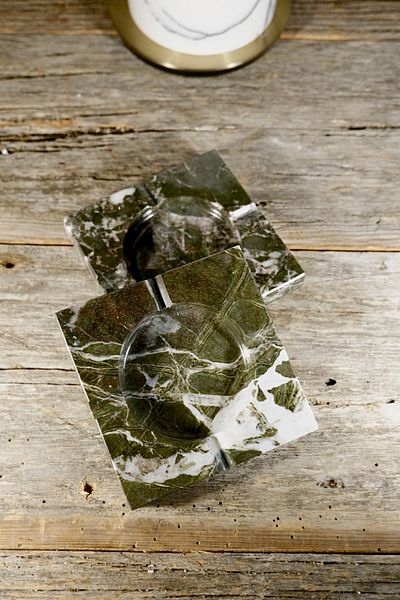 Voodo Concept Scrumieră din marmură verde petrolier (marmură verde) 12 x 12 x 2 cm