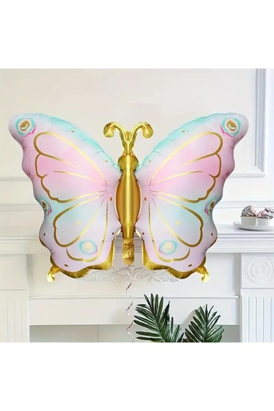 DÜVENCİ TİCARET Stylish Pink Butterfly Foil Balloon