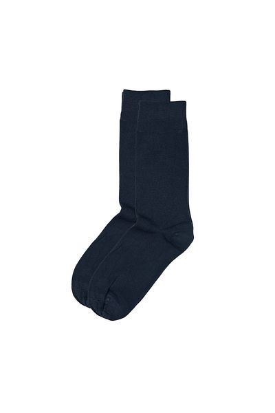 1001 Kravat Men's Gift Set with Wooden Box Classic Navy Blue Tie and Socks