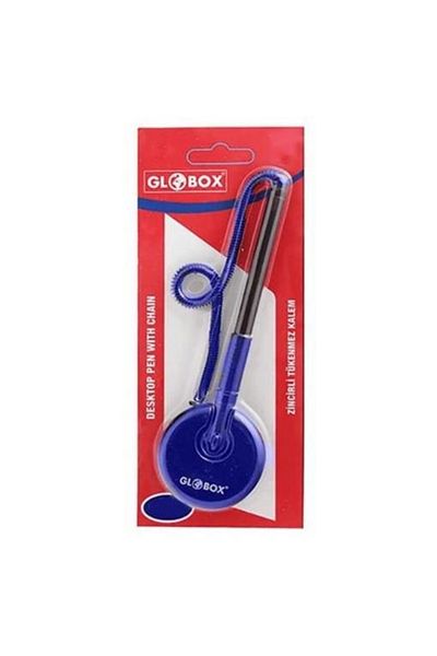 Globox Desk Pen - Plastic with Spiral, Blue
