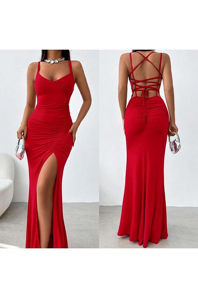 hipnoz butik Rochie lungă cu bretele decoltate pentru femei (IMAGINE ORIGINALĂ)