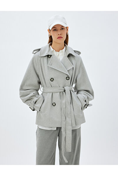 Koton Šedý dámský kabát 5Wak00235Ew