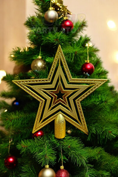 Huzur Party Store Χρυσό Χρυσό Χρώμα Τεπέλικ 20 εκ. Γυαλιστερά αστέρια που συνδέονται Χριστουγεννιάτικο Πεύκο Πρωτοχρονιάτικο Τεπέλικ