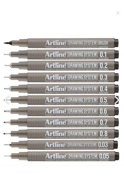 Mandalart Fabric Drawing System Technical Drawing Pen Set of 11