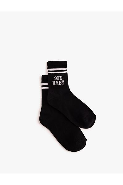 Koton Slogan Patterned Socks