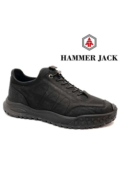 Hammer Jack 102-24805-m Henley Genuine Leather Casual Men's Shoes Black
