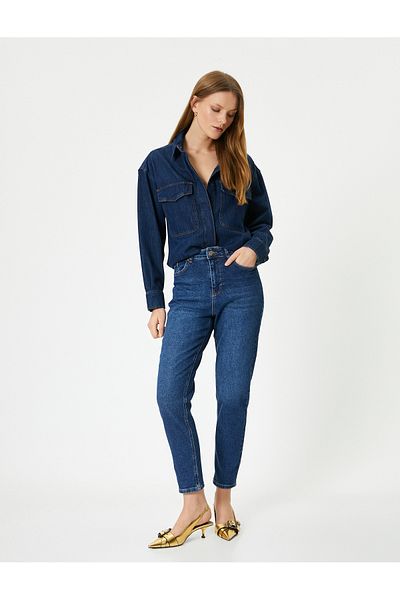 Koton 4sal40315md Lgt Light Indigo Pantaloni de damă din denim
