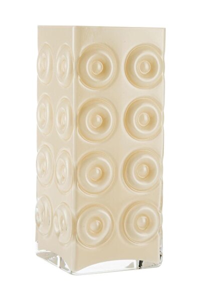 Paşabahçe مزهرية شيكاغو مصنوعة يدويًا من الأوبال الكريمي 35 سم