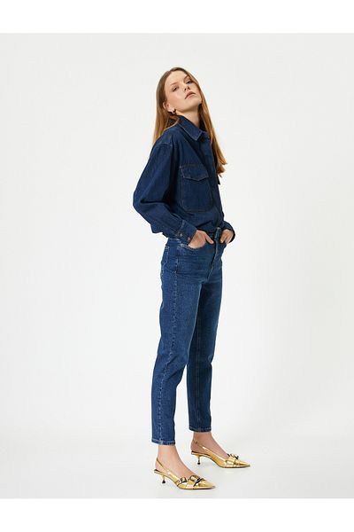 Koton 4sal40315md Lgt Light Indigo Pantaloni de damă din denim