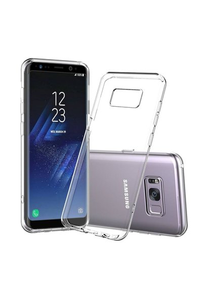 HANPORIUM جراب سيليكون شفاف متوافق مع هاتف Samsung Galaxy S8 Plus - غطاء حماي...