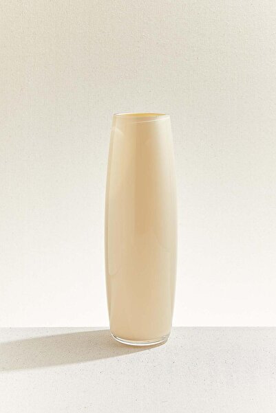 Paşabahçe Opal Krem Buket Vazo El Yapımı Cam 36 cm