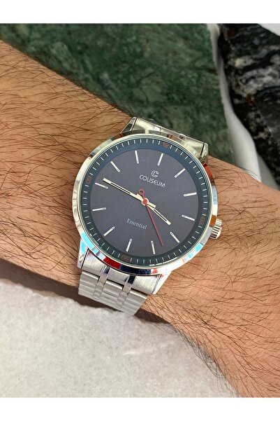Coliseum Klasik Model Yuvarlak İçi Lacivert Gümüş Erkek Kol Saati
