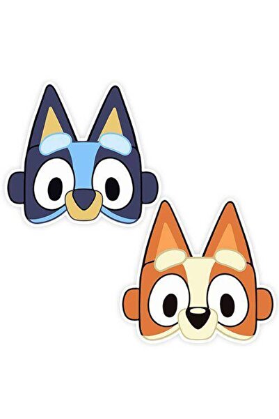 Parti Dükkanım Bluey Kağıt Maske 6 Adet