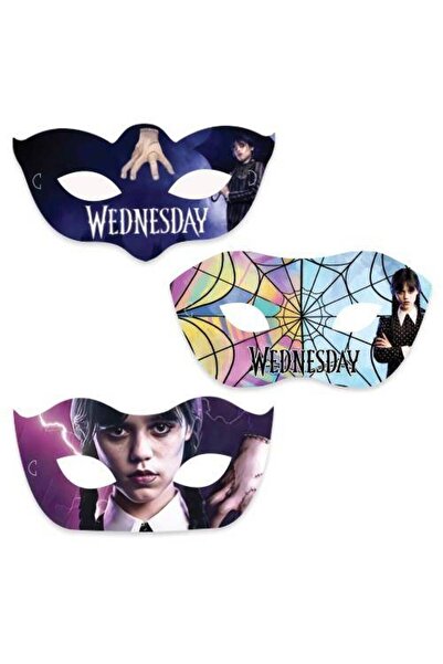 Parti Dükkanım Wednesday Addams Kağıt Maske 6 Adet
