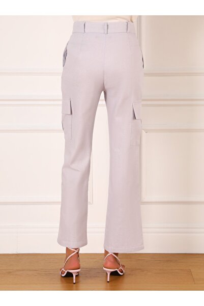 Refka Linen Fabric Lilac Cargo Pants - Refka