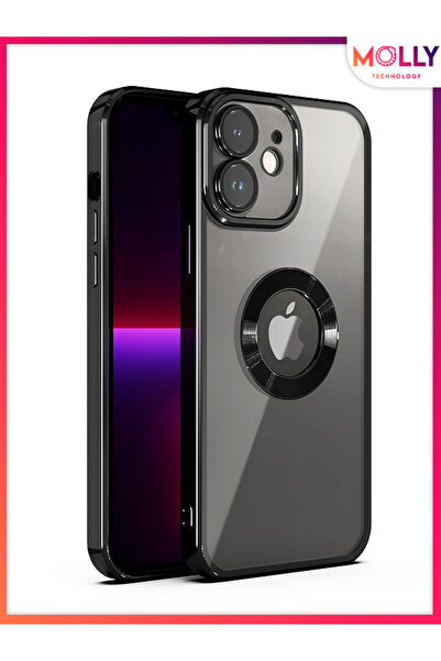Molly iPhone 11 İçin Siyah Lens Koruyuculu CD Lüks Kare Köşeli Silikon Kılıf
