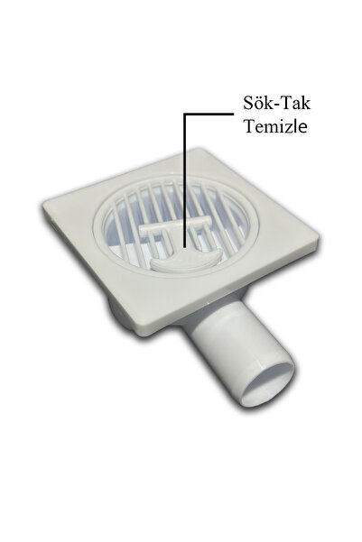 GONDEX Plastik Yer Sifonu Yandan Çıkış 32 mm 10x10 cm - Yer Sifonu