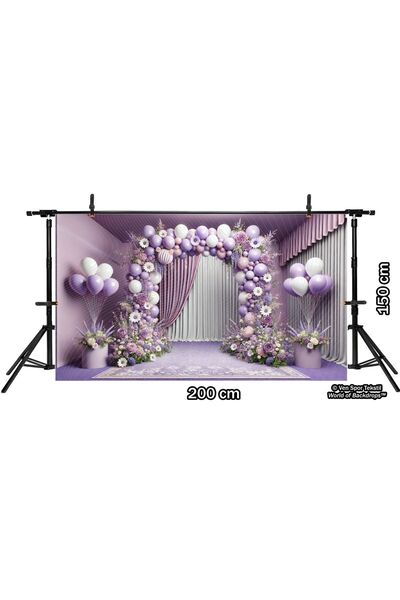 Venspor Lavender and Pink Wedding and Celebration Themed 200x150cm Professional Photography Backdrop, Studio Background