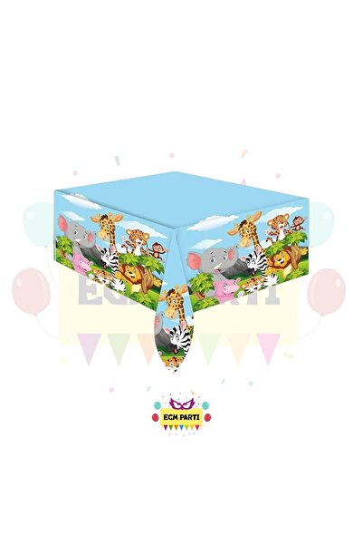 ECM PARTI Safari Themed Printed Tablecloth - Birthday Party Set Supplies
