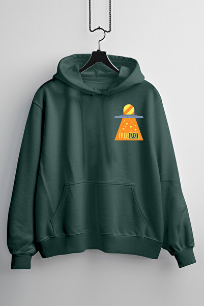 Zestia Hanorac unisex, cu imprimeu Free Taxi, croială normală, 100% bumbac, v...