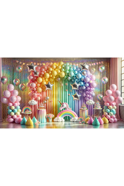 Venspor قوس قزح ووحيد القرن ملون ومشرق 200x150 سم للتصوير الفوتوغرافي