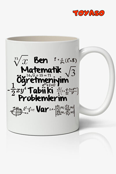 Toyaso Matematik Öğretmeni Temalı Kupa Bardak Öğretmene Hediye Öğretmenler Gü...