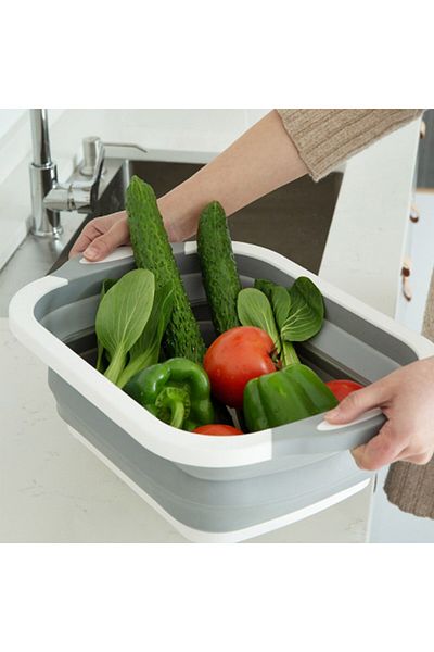 Mu Art Cutting Board and Basin with Foldable Strainer (4767)
