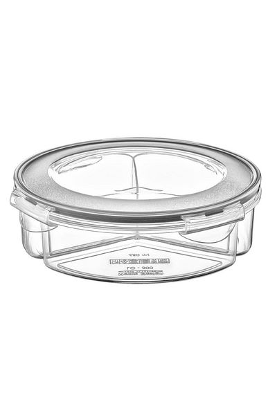 Narnuga 135 Liter Round Food Storage Ka - 3 Compartments with Leak Proof Seal and Lock Cover Mct6128-1558