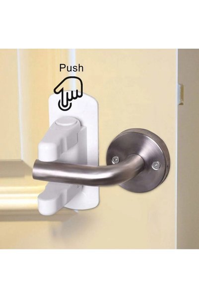Generic Brand 2 Pcs Manual Child Door Lock Self-Adhesive Baby Safety Lock Multi-Functional Lock