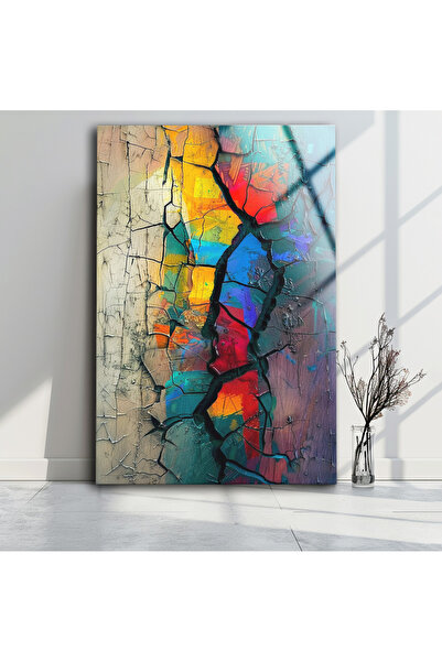 BV DEKOR Αφηρημένη μοντέρνα ζωγραφική σε γυαλί, εκτύπωση UV σε σκληρυμένο γυα...