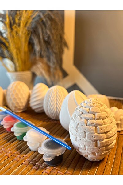 HENBi Desenli Yumurta (3D) Taş Boyama Paskalya Yumurtası Egg Taş Boyama Seti Çocuk Gelişimi Etkinlik