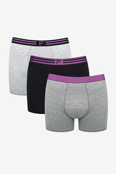 Penti 3-teilige Boxershorts in Grau mit Farbband