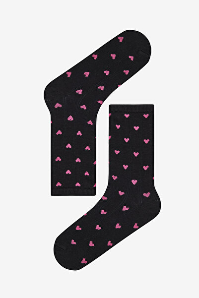 Penti Barevné srdce 3dílné černé ponožky