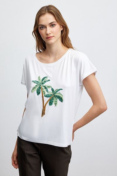 Naramaxx Sequin Embroidered T-Shirt