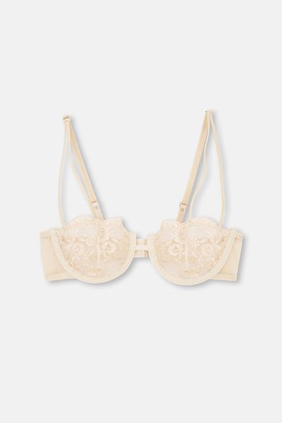 Eros Ersk1190 Gold Sapphire Lace Slip-BH – Strumpfhosen-Set