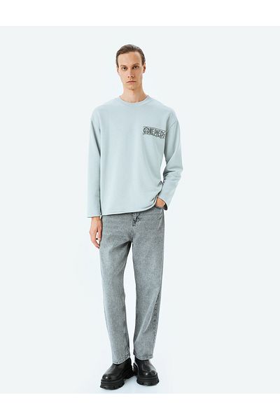 Koton Φούτερ One Piece με άδεια από βαμβακερό μείγμα Oversize Crew Neck