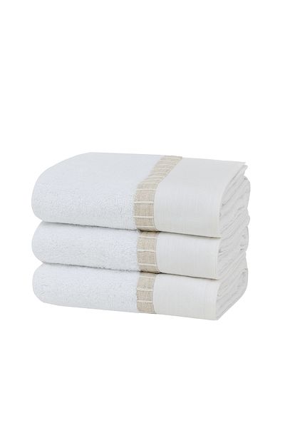 Yataş Set prosoape pentru mâini/față/cap Clair 3 piese 50x90 Cm - Alb