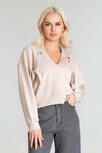 Bold & Young Γυναικείο φούτερ Modal Cupra Fabric Eyelet Corded