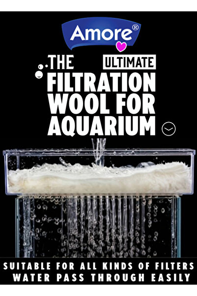 AMORE Akvaryum 120gr Silikonsuz Filtre Elyafı 34cm x 300cm Soffice