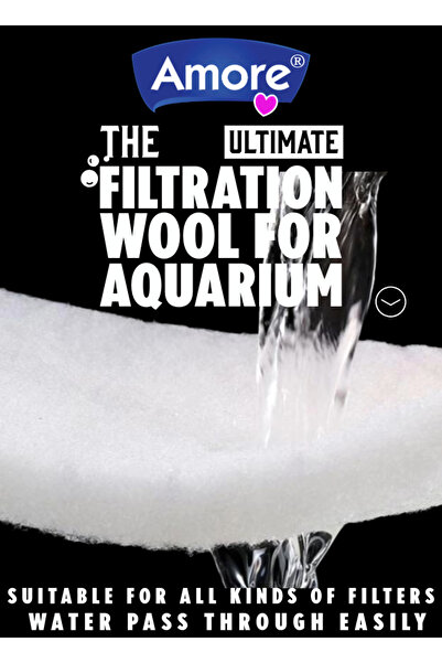 AMORE Akvaryum 120gr Silikonsuz Filtre Elyafı 34cm x 300cm Soffice