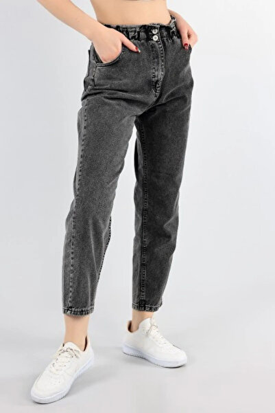 Pantulux Pantaloni de jeans pentru fete din bumbac, cu croiala largi, Mom Fit...