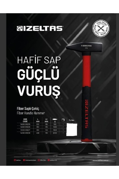 İzeltaş İZELTAŞ FİBER SAPLI ÇEKİÇ 1000 GR