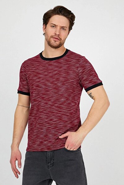 Figo Ανδρικό μπλουζάκι με λαιμόκοψη με κυψελοειδή σχέδια