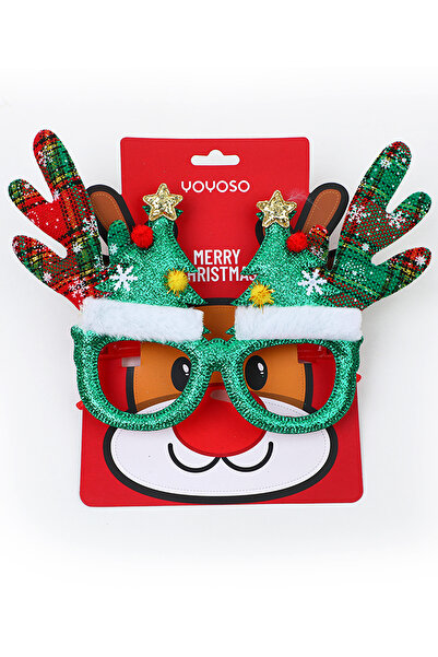 YOYOSO Ochelari de Crăciun verzi distractive cu tematică de Anul Nou