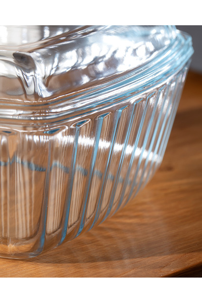 Madame Coco Bol mare din sticlă pentru cuptor Sylvie cu capac - transparent