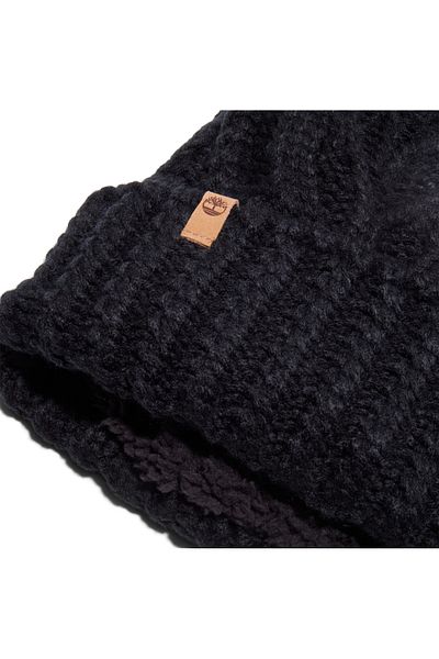 Timberland B0A1Ero0011-R Premium Cable - Women's Black Pom Beanie