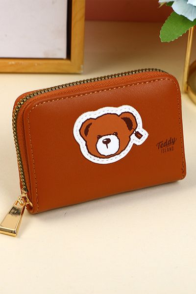 YOYOSO Портфейл, картодържател Teddy Island Lovely Bear кафяв