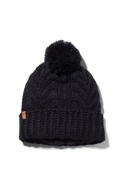 Timberland B0A1Ero0011-R Premium Cable - Women's Black Pom Beanie