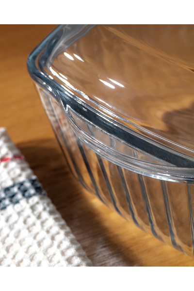 Madame Coco Bol mare din sticlă pentru cuptor Sylvie cu capac - transparent