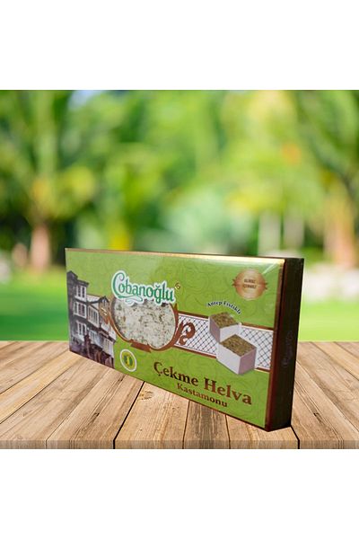 Çobanoğlu 400g Castanese Halva - Pull Design with Pistachios